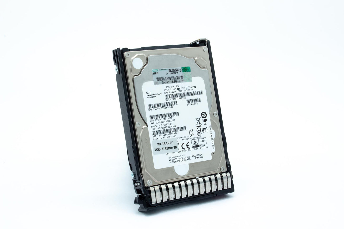 1.2TB hot-plug SAS hard disk drive - 12Gb/sec transfer rate, 10,000 RPM, 2.5-inch small form factor (SFF), SmartDrive Carrier (SC) - For use with Gen8/Gen9 or newer