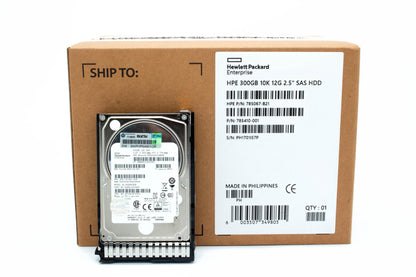 300GB hot-plug SAS hard disk drive - 10,000 RPM, 12Gb/sec transfer rate, 2.5-inch small form factor (SFF), SmartDrive Carrier (SC) - For use with Gen8/Gen9 or newer