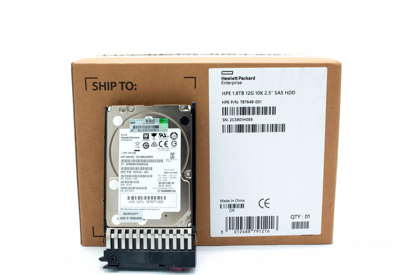 1.8TB SAS hard disk drive MSA - 12Gb/sec transfer rate, 10,000 RPM, 2.5-inch small form factor (SFF), 512e format, Enterprise