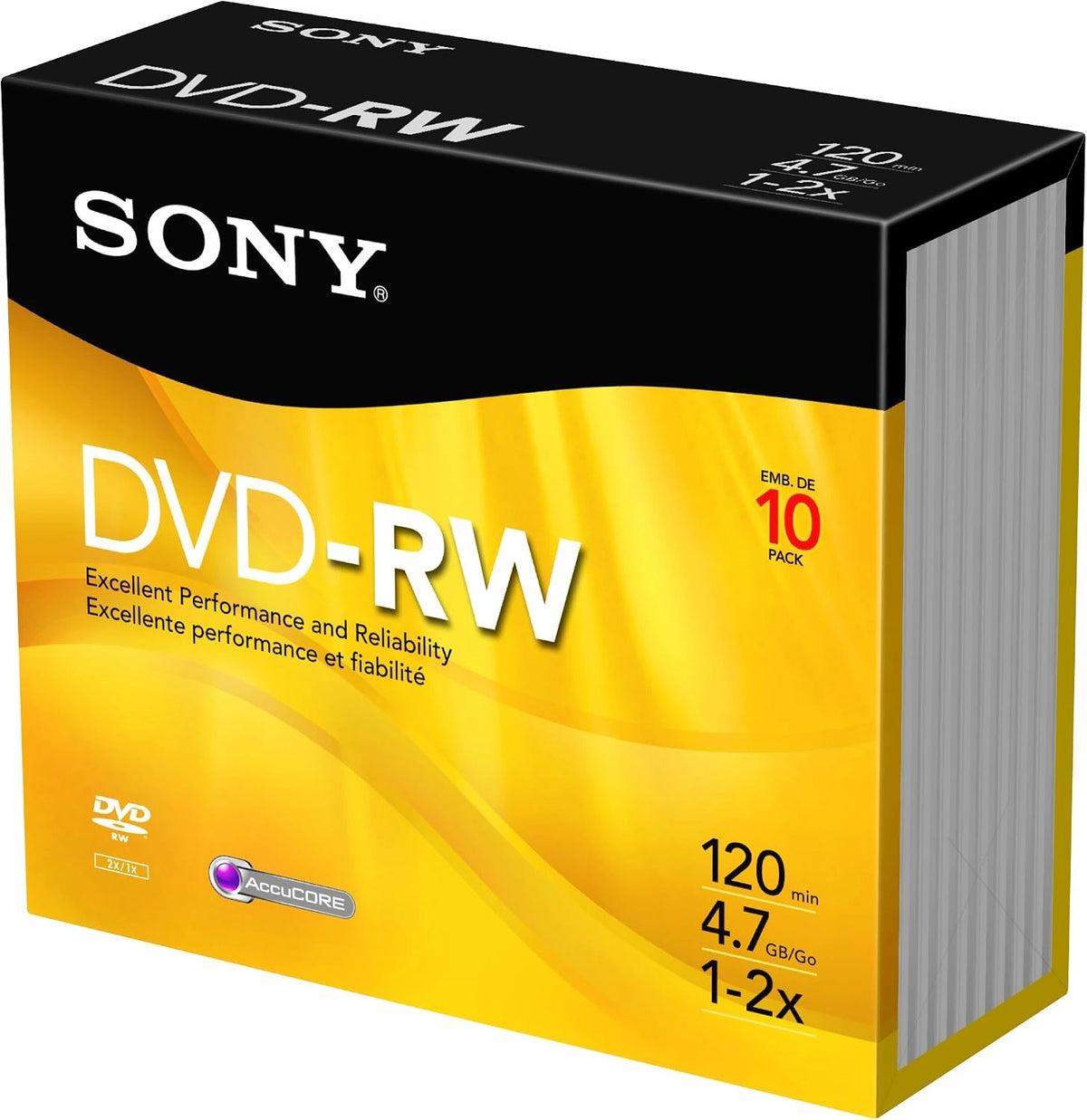Sony 10DMW47SS 2X 4.7 GB DVD-RW Disc 10-Pack