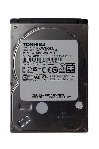 TOSHIBA MQ01ABD050 500GB 5400 RPM 8MB Cache 2.5" SATA 3.0Gb/s Internal Hard Drive Bare Drive