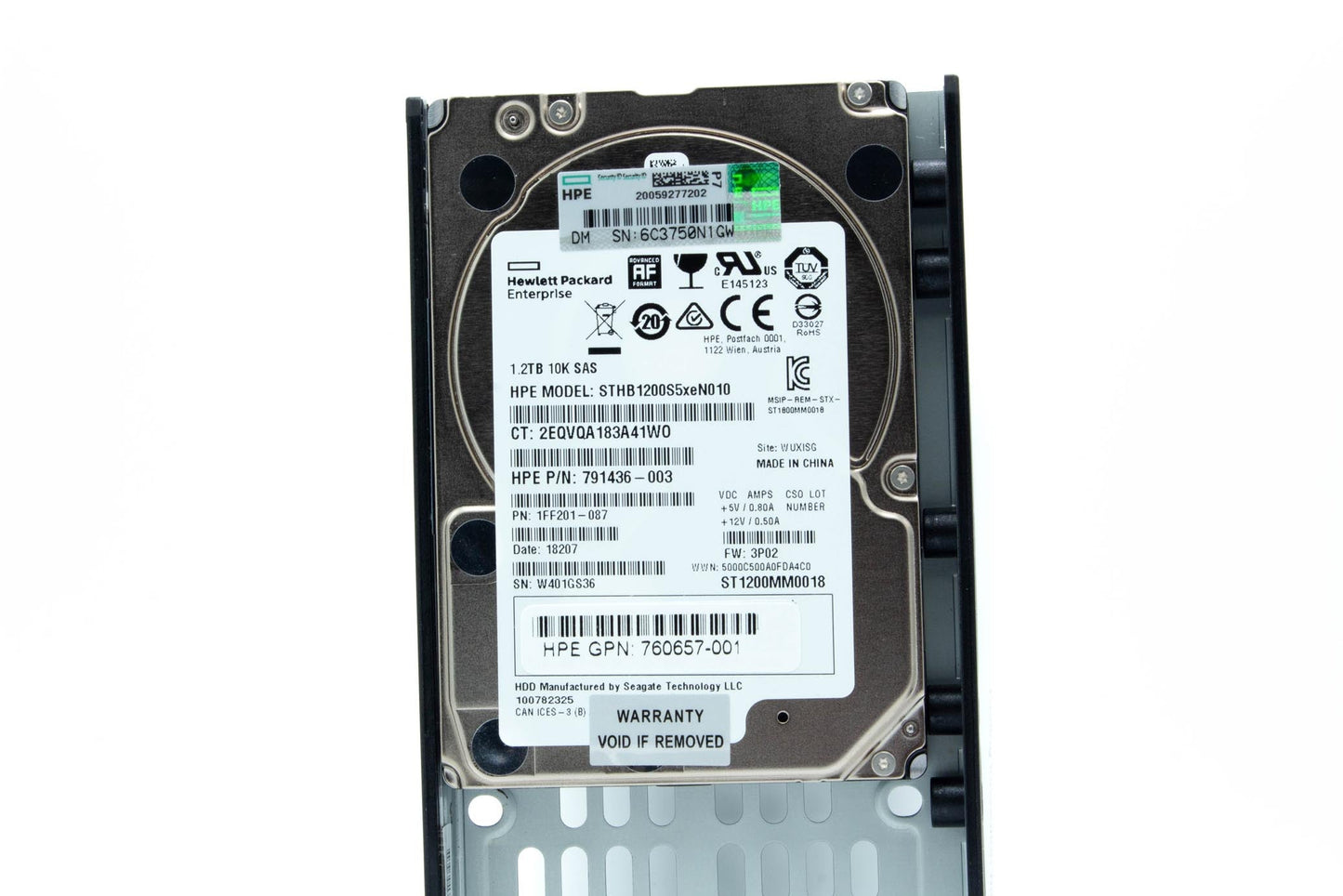 1.2TB SAS hard drive - 6Gb/s transfer rate, 2.5-inch small form factor (SFF), 3PAR drive model STHB1200S5xeN010 - For use with 3PAR 7000 storage systems