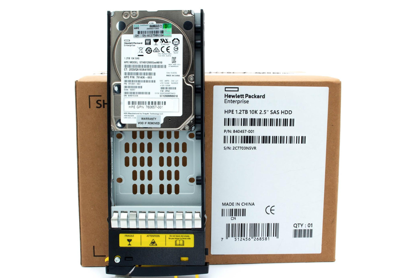 1.2TB SAS hard drive - 6Gb/s transfer rate, 2.5-inch small form factor (SFF), 3PAR drive model STHB1200S5xeN010 - For use with 3PAR 7000 storage systems