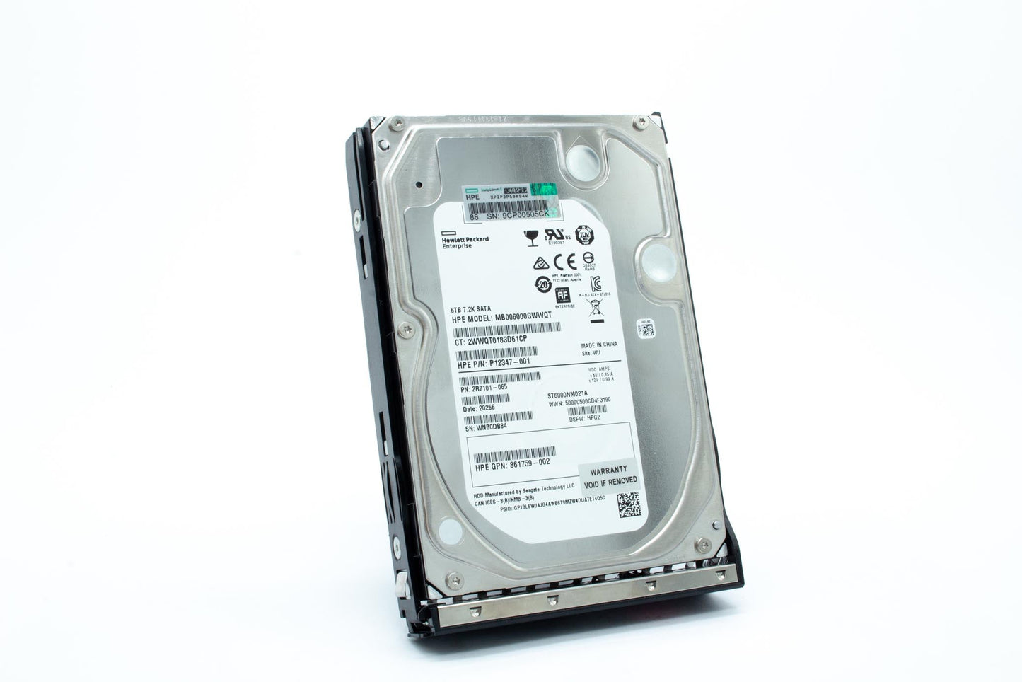 6TB SATA hard drive - 7,200 RPM, 3.5-inch large form factor (LFF),6Gb/s transfer rate interface, low profile (LP), Midline (MDL), 512e format , digitally signed firmware (DS)