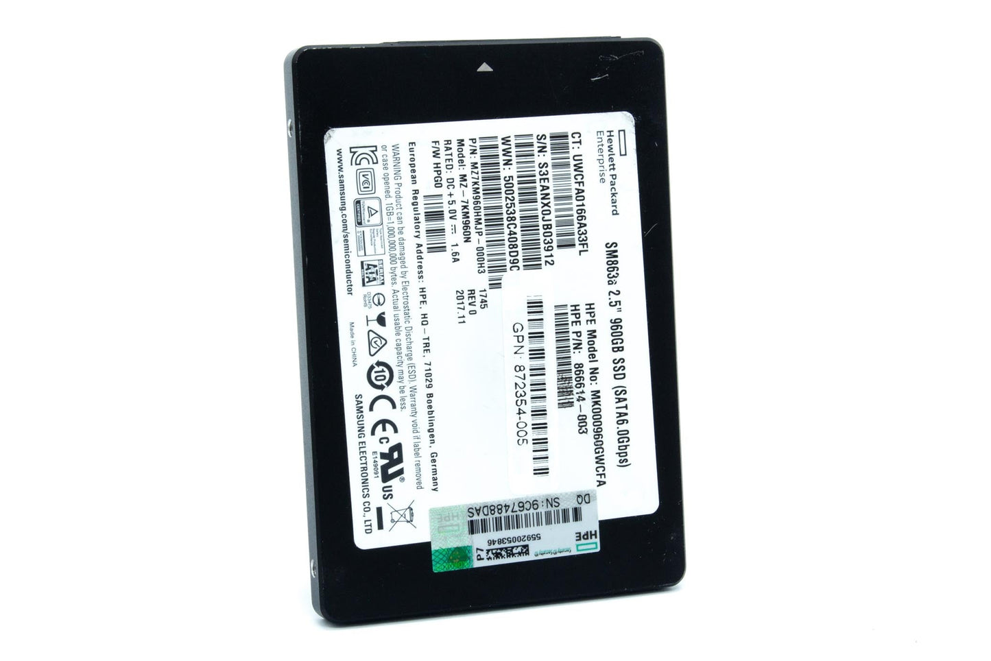 MK000960GWCFA HPE 960GB SATA 6G MU LFF SCC DS SSD