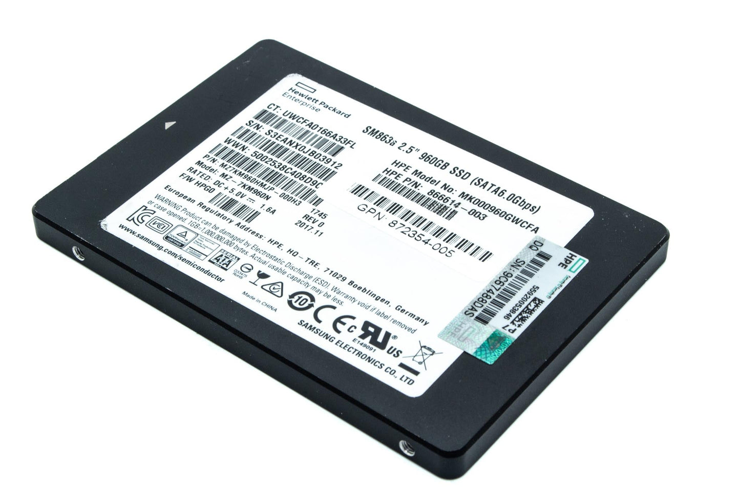 MK000960GWCFA HPE 960GB SATA 6G MU LFF SCC DS SSD