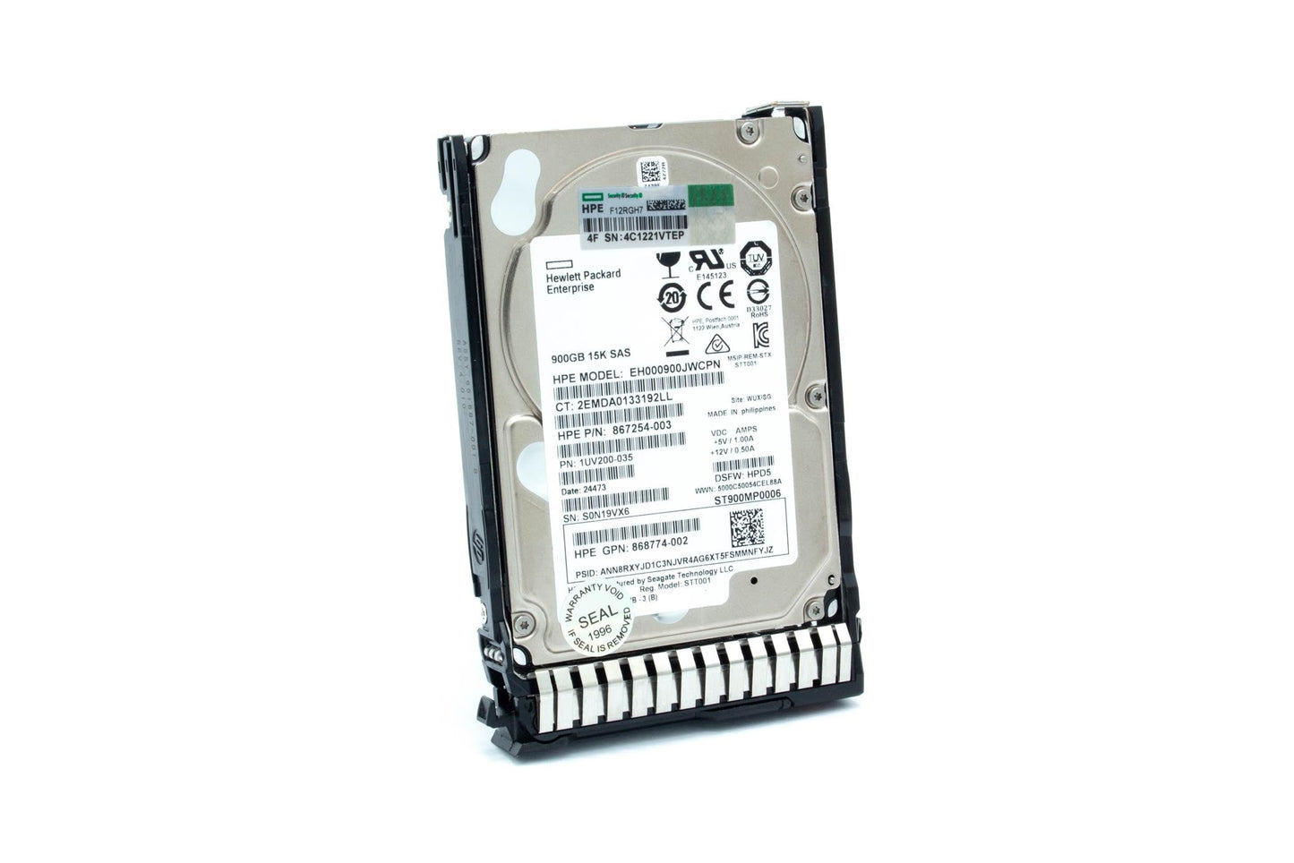 900GB SAS hard drive - 12Gb/s interface, 15,000 RPM, 2.5-inch small form factor (SFF), enterprise drive, smart carrier (SC), digitally signed firmware