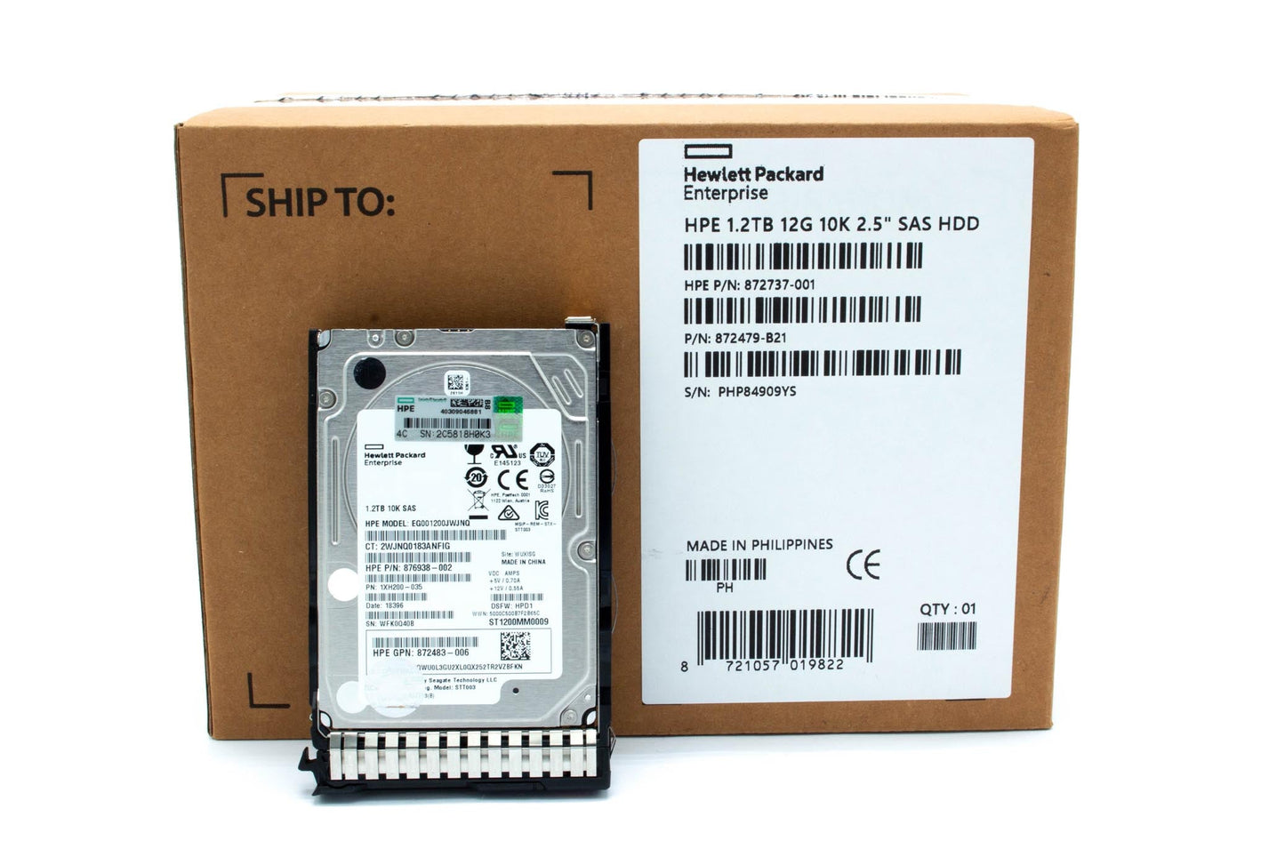 1.2TB Serial Attached SCSI (SAS) hard drive - 12 Gb/s interface, 10,000 RPM, 2.5-inch Small Form Factor (SFF), Smart Carrier (SC), Digitally Signed (DS) firmware ;