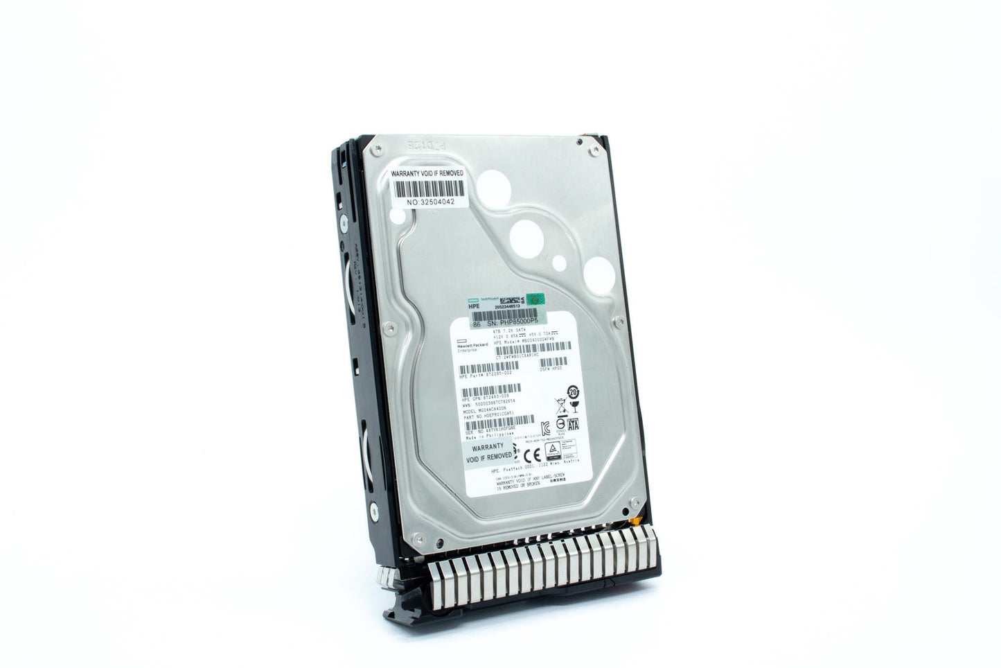 4TB hard disk drive - SATA interface, 6Gb/s interface, 3.5-inch large form factor (LFF), 7,200 RPM, smart carrier (SC), digitally signed firmware