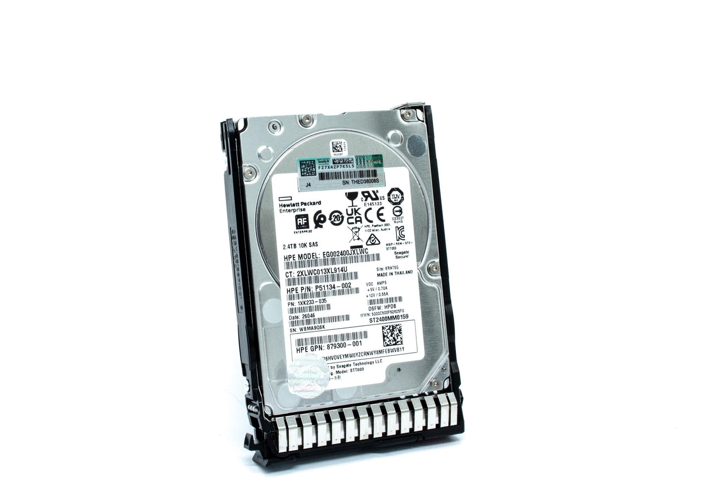 2.4TB SAS hot-plug hard drive - 10,000 RPM, 2.5-inch small form factor (SFF), 12 Gb/s interface, smart carrier (SC), 512e format, smart carrier (SC), Digitally Signed Firmware
