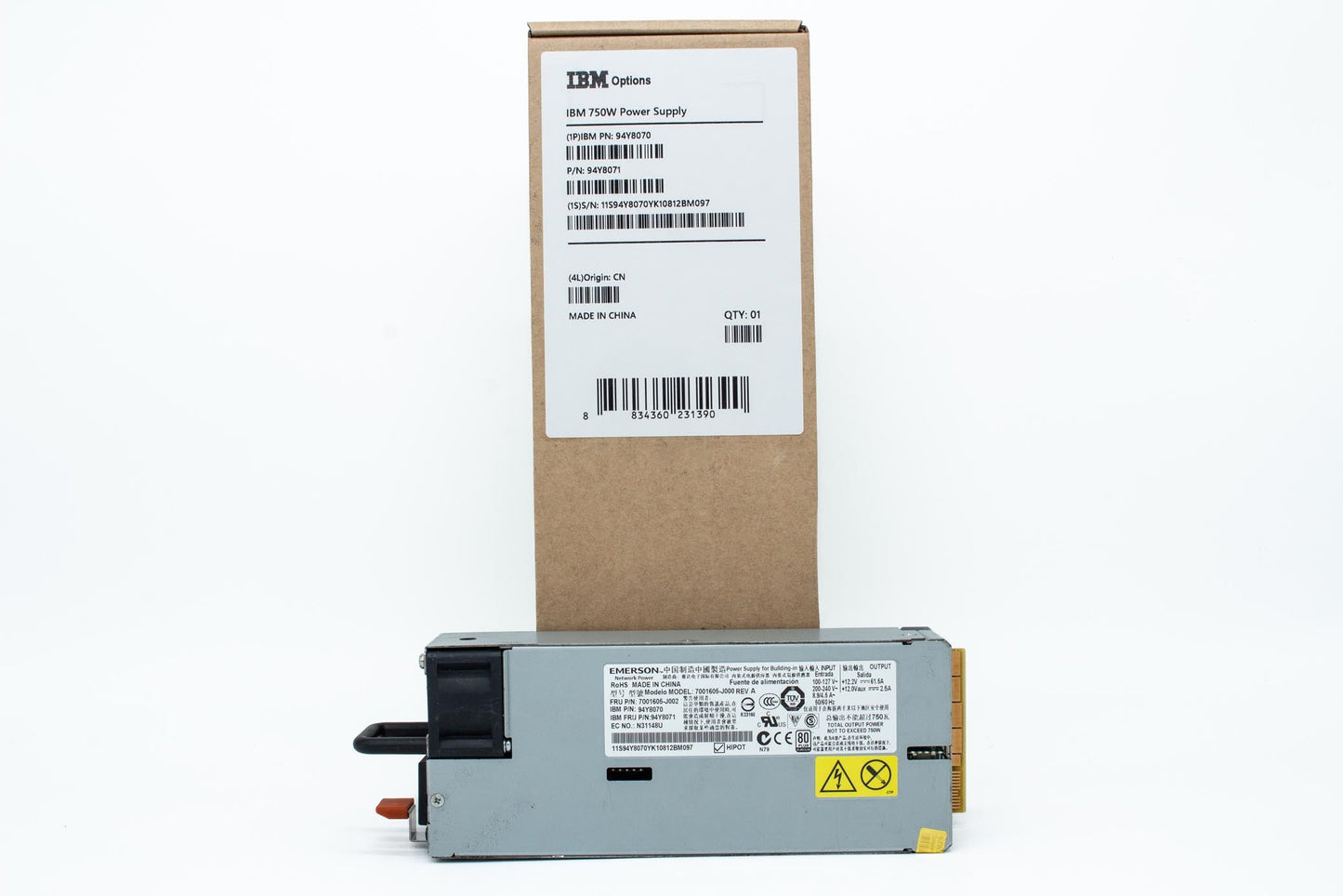 LOT OF 2 94Y8070 IBM X3650 750W Platinum Power Supply 94Y8071 7001605-J002