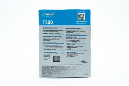 Crucial T500 500GB Gen4 NVMe M.2 Internal Gaming SSD, Up to 7200MB/s, Laptop & Desktop Compatible + 1mo Adobe CC All Apps - CT500T500SSD8