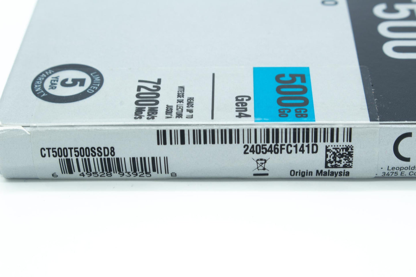 Crucial T500 500GB Gen4 NVMe M.2 Internal Gaming SSD, Up to 7200MB/s, Laptop & Desktop Compatible + 1mo Adobe CC All Apps - CT500T500SSD8