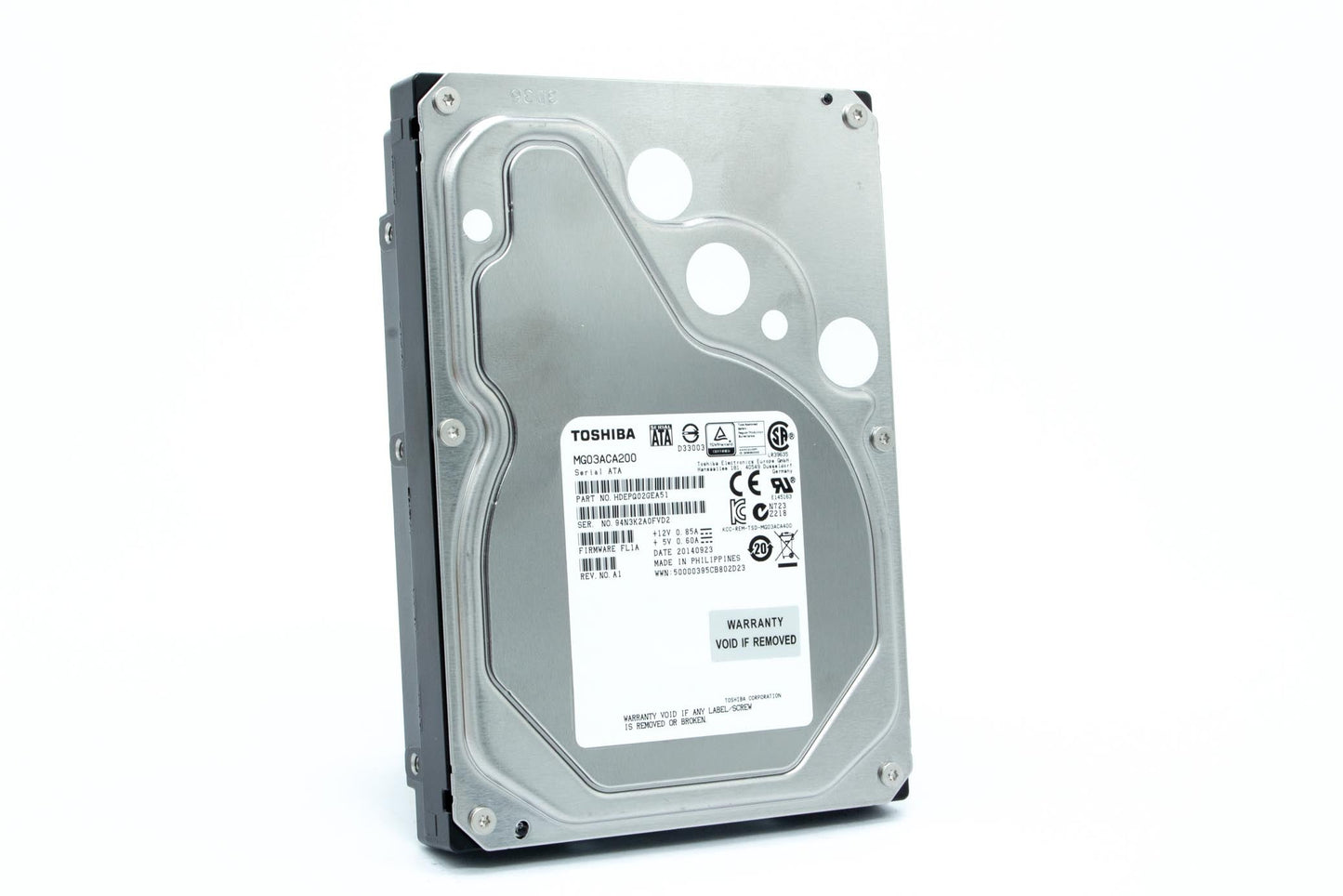 TOSHIBA 2TB 3.5" SATA 6.0Gb/s ENTERPRISE HDEPQ02GEA51 MG03ACA200 hard drive