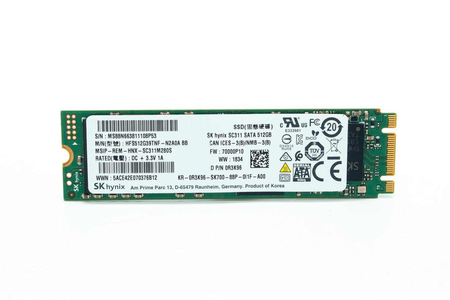 IBM Dell 512GB MLC SATA 6Gbps M.2 2280 Internal Solid State Drive