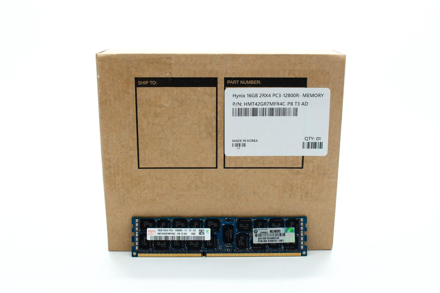 Hynix 16GB PC3-12800R EE1 ECC Unbuffered 288pin HMT42GR7MF4C-PB