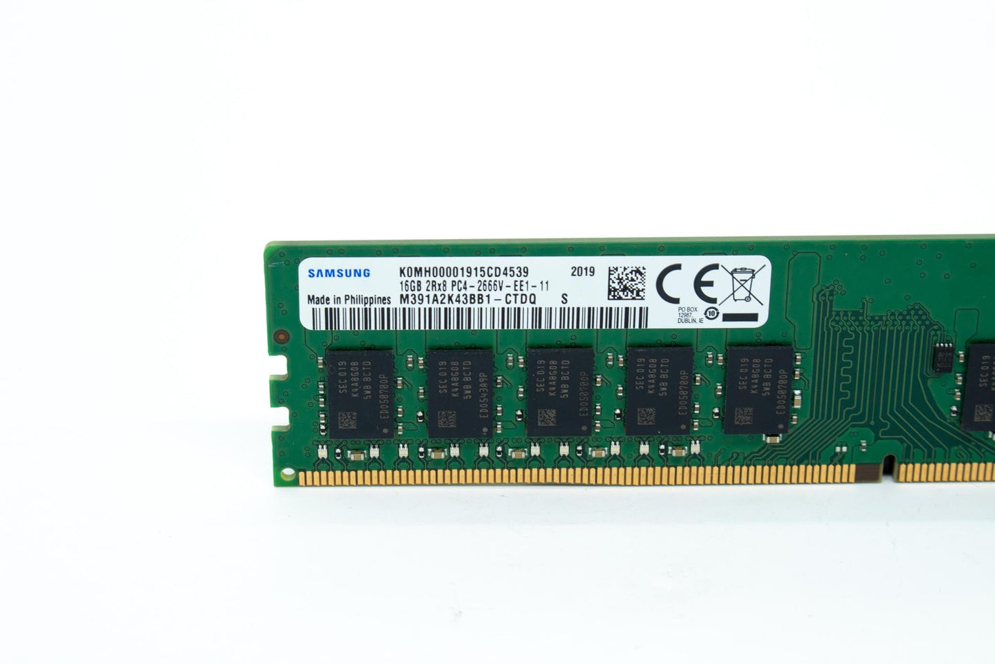 Samsung Memory M391A2K43BB1-CTD 16GB (1 x 16GB) DDR4 PC4-21300 2666MHz Memory Compatible with Desktops and Workstations
