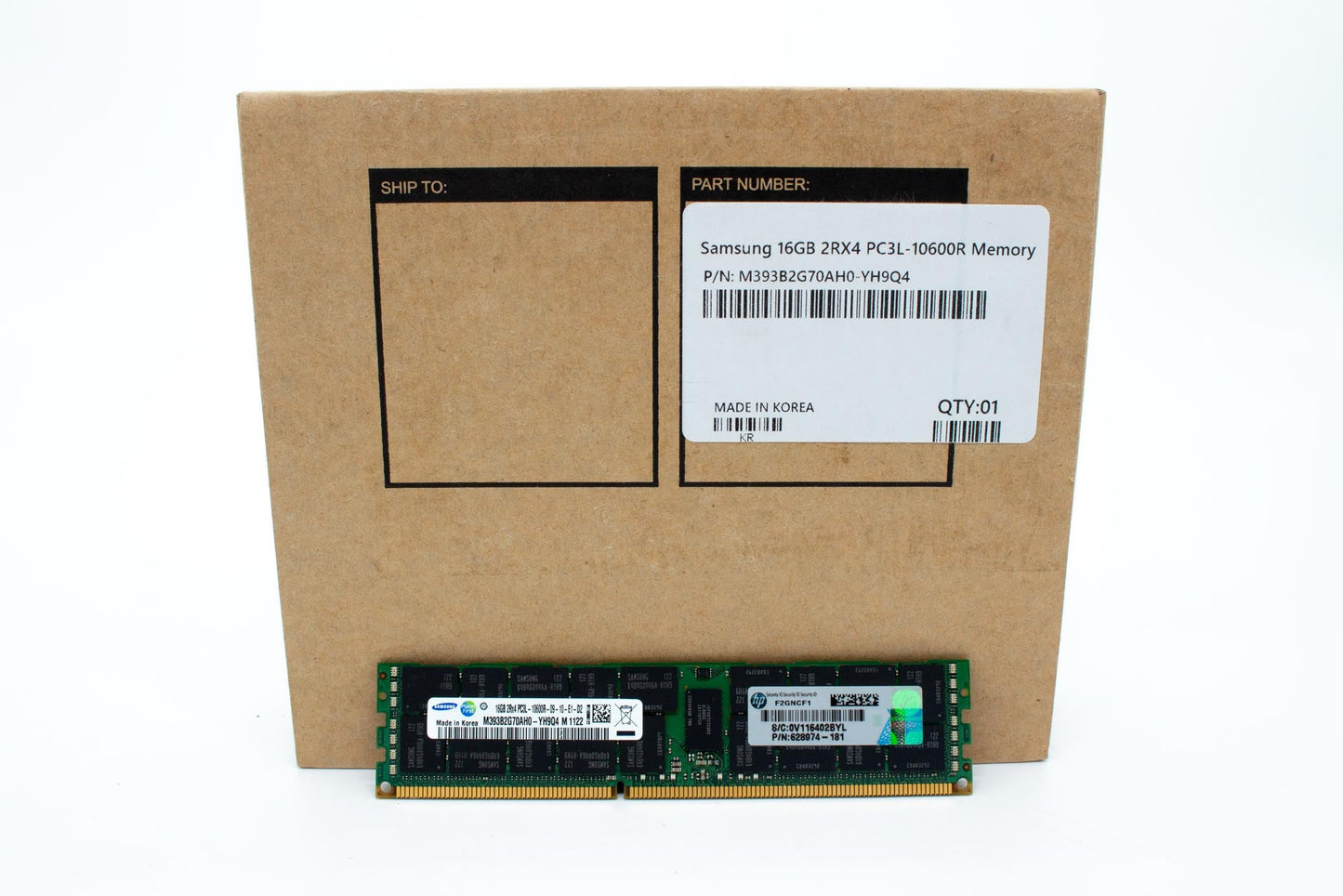 Samsung 16GB (1x16GB) DDR3-1333 PC3L-10600R M393B2G70AH0-YH9Q4 CL9 Memory Server-