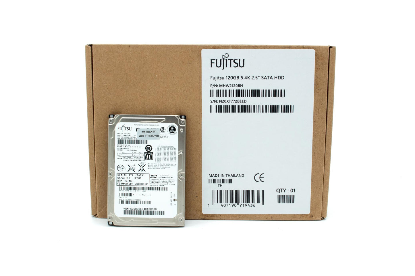 Fujitsu MHW2120BH 120GB SATA 2.5" Hard Disk Working Serial