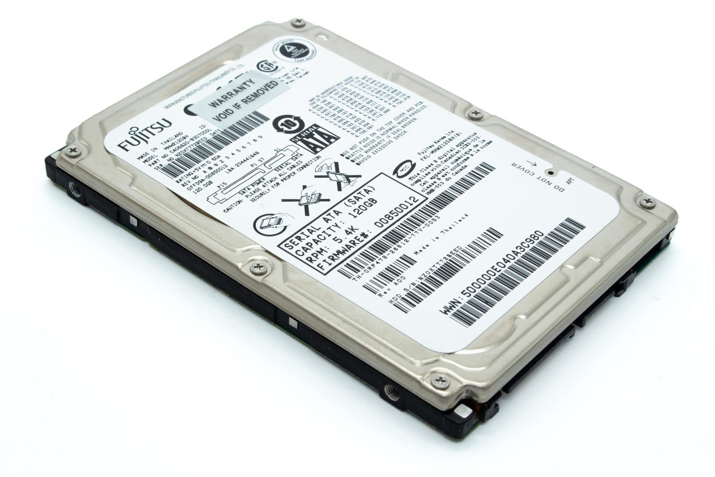 Fujitsu MHW2120BH 120GB SATA 2.5" Hard Disk Working Serial