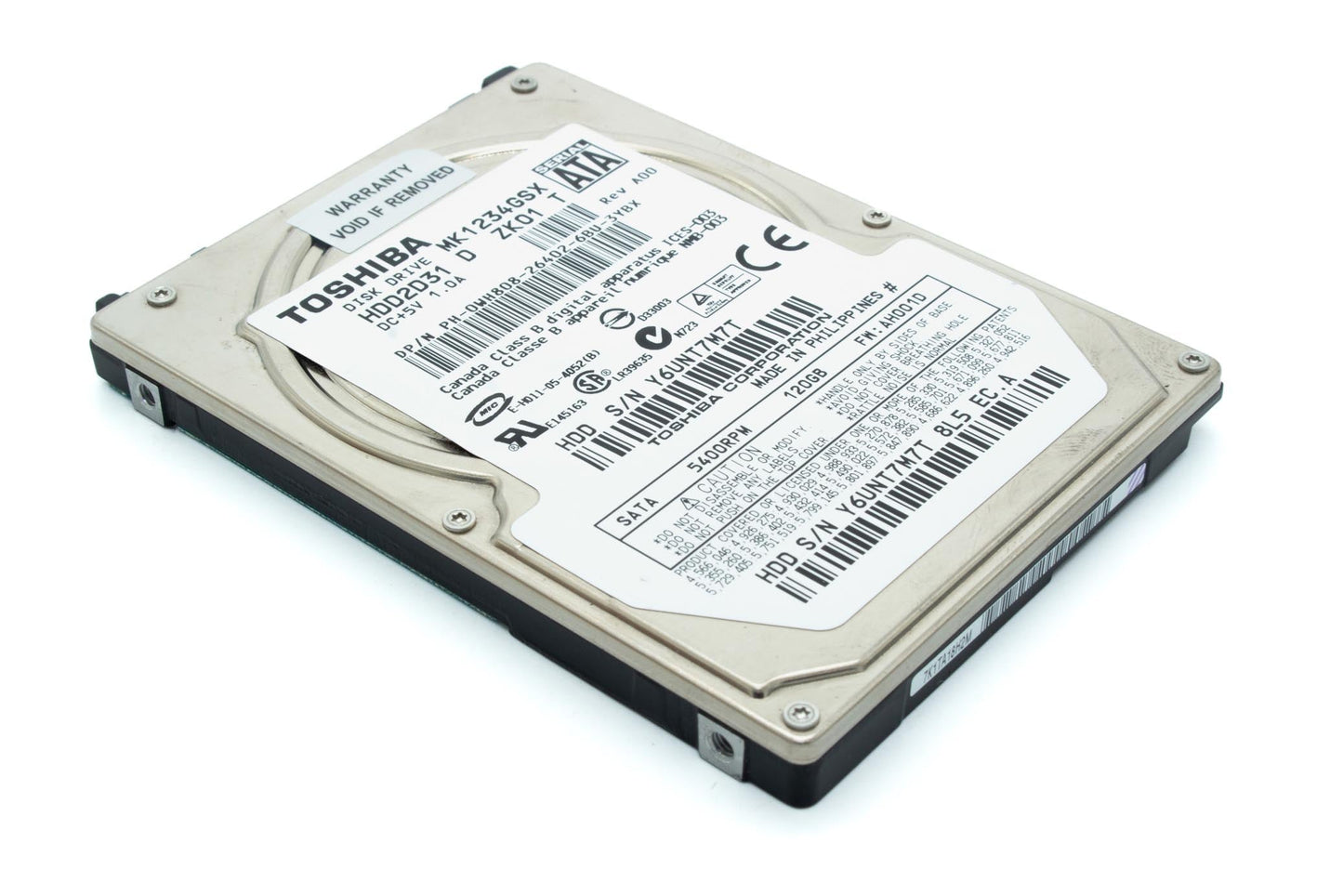 Toshiba (MK1234GSX) 120GB 2.5" SATA Laptop HDD