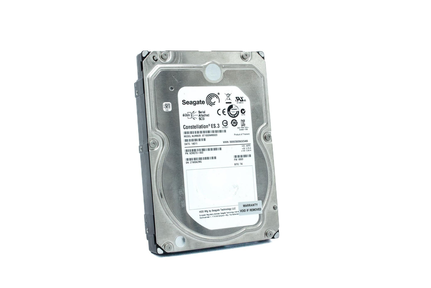 Seagate 1TB Enterprise Capacity HDD SAS 6Gb/s 128MB Cache 3.5-Inch Internal Bare Drive (ST1000NM0023)