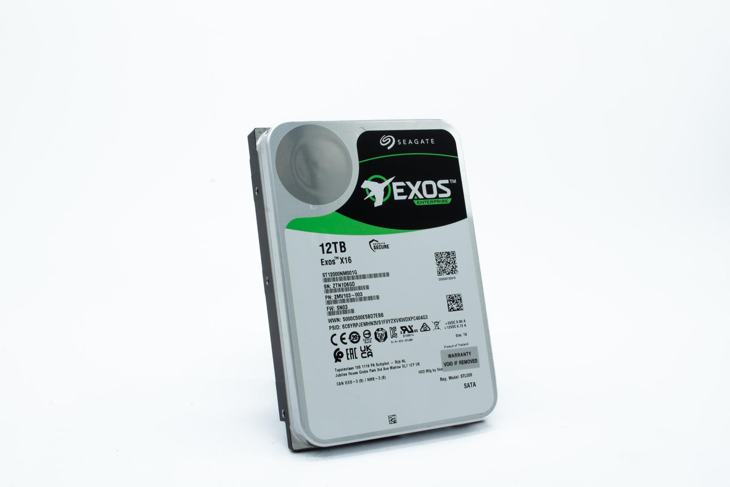 Seagate Exos X16, 12TB, Enterprise HDD Internal Hard Drive, SATA, 3.5", SATA 6Gb/s (ST12000NM001G)
