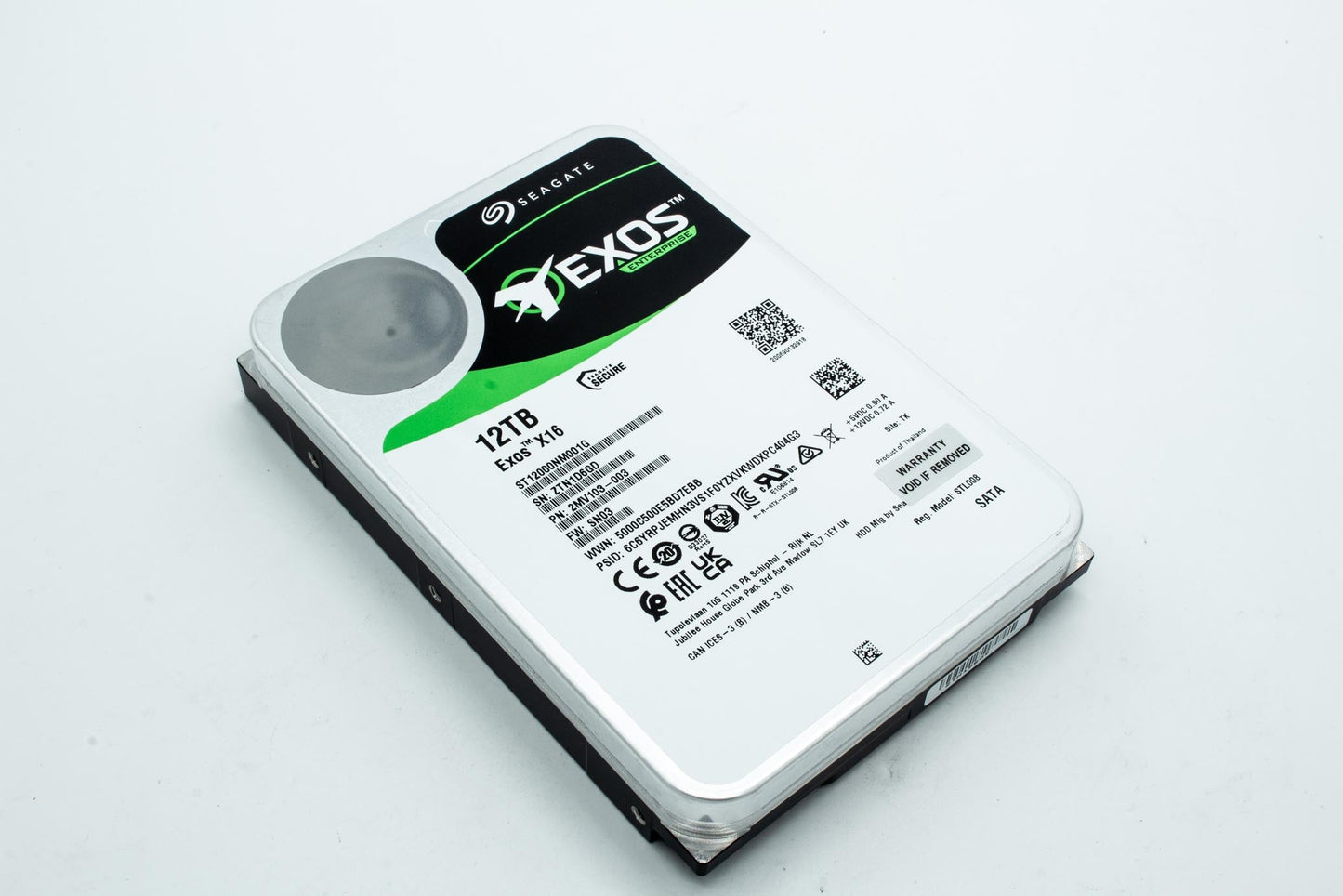 Seagate Exos X16, 12TB, Enterprise HDD Internal Hard Drive, SATA, 3.5", SATA 6Gb/s (ST12000NM001G)