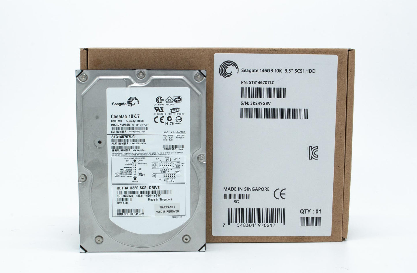 ST3146707LC Seagate Cheetah 146GB 10K RPM 8MB Buffer 3.5 Inches Form Factor Ultra320 80 Pin SCSI Hard Drive. New Bulk Pack With 1 Year Warranty