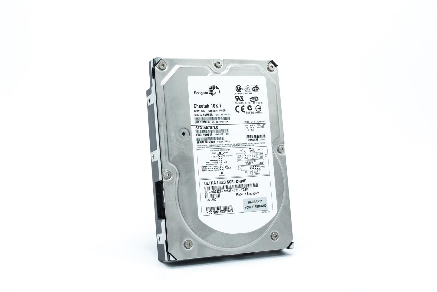 ST3146707LC Seagate Cheetah 146GB 10K RPM 8MB Buffer 3.5 Inches Form Factor Ultra320 80 Pin SCSI Hard Drive. New Bulk Pack With 1 Year Warranty