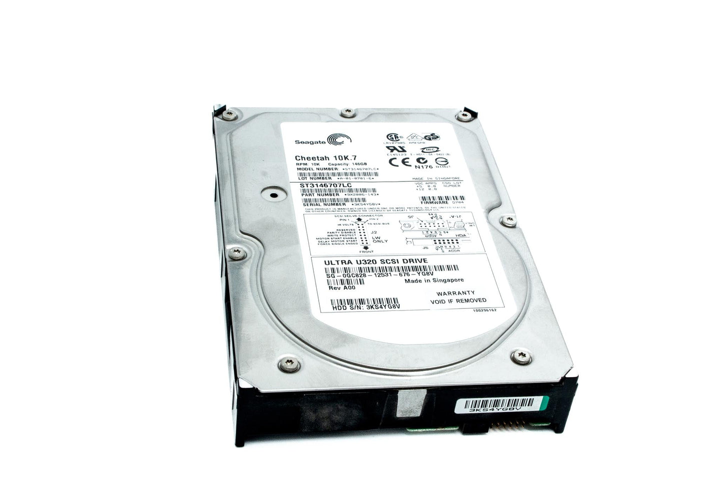 ST3146707LC Seagate Cheetah 146GB 10K RPM 8MB Buffer 3.5 Inches Form Factor Ultra320 80 Pin SCSI Hard Drive. New Bulk Pack With 1 Year Warranty