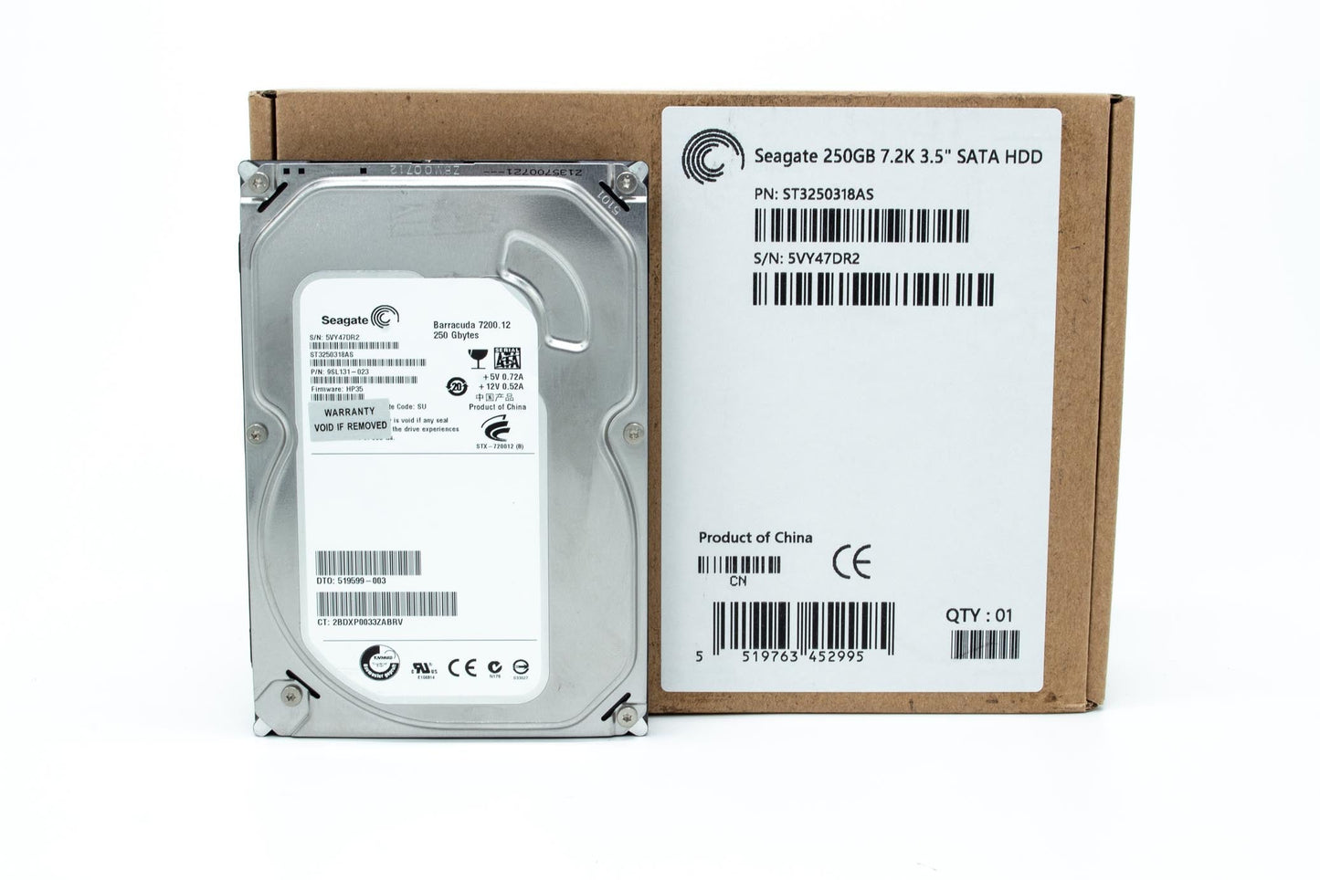 Seagate Barracuda 250 GB 7200 RPM SATA 3Gb/s 8MB Cache 3.5 Inch Internal Hard Drive ST3250318AS-Bare Drive