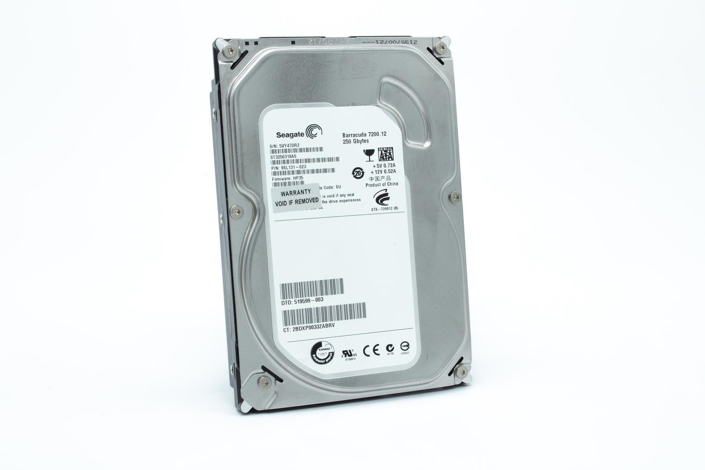 Seagate Barracuda 250 GB 7200 RPM SATA 3Gb/s 8MB Cache 3.5 Inch Internal Hard Drive ST3250318AS-Bare Drive