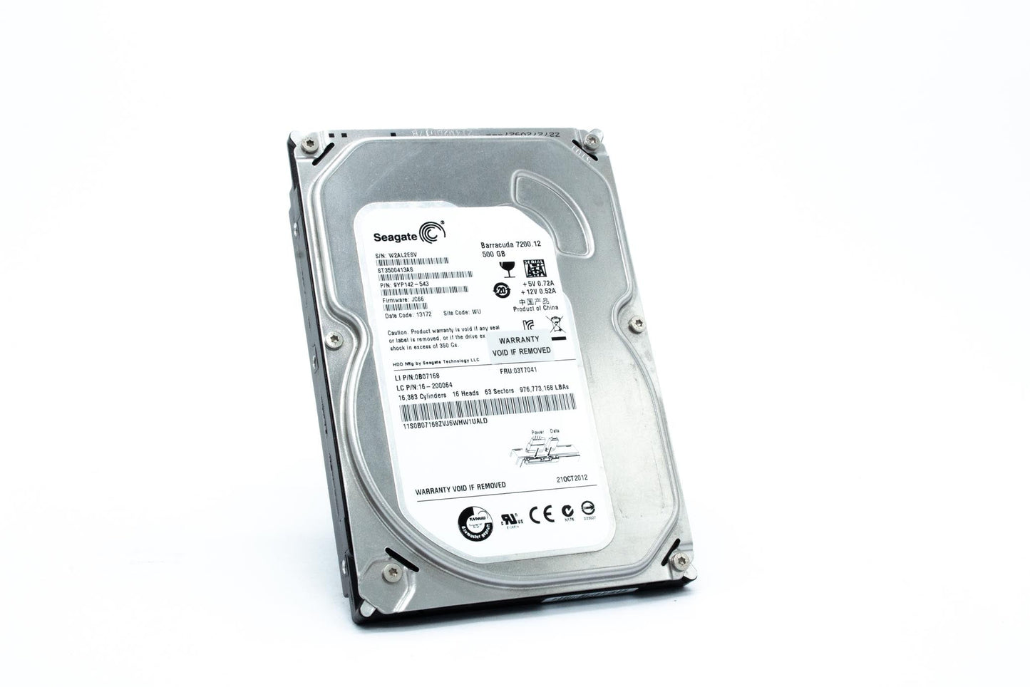 Seagate Barracuda 7200.12 500 GB 7200RPM SATA 6Gb/s with NCQ 16MB Cache 3.5 Inch Internal Bare Drive ST3500413AS