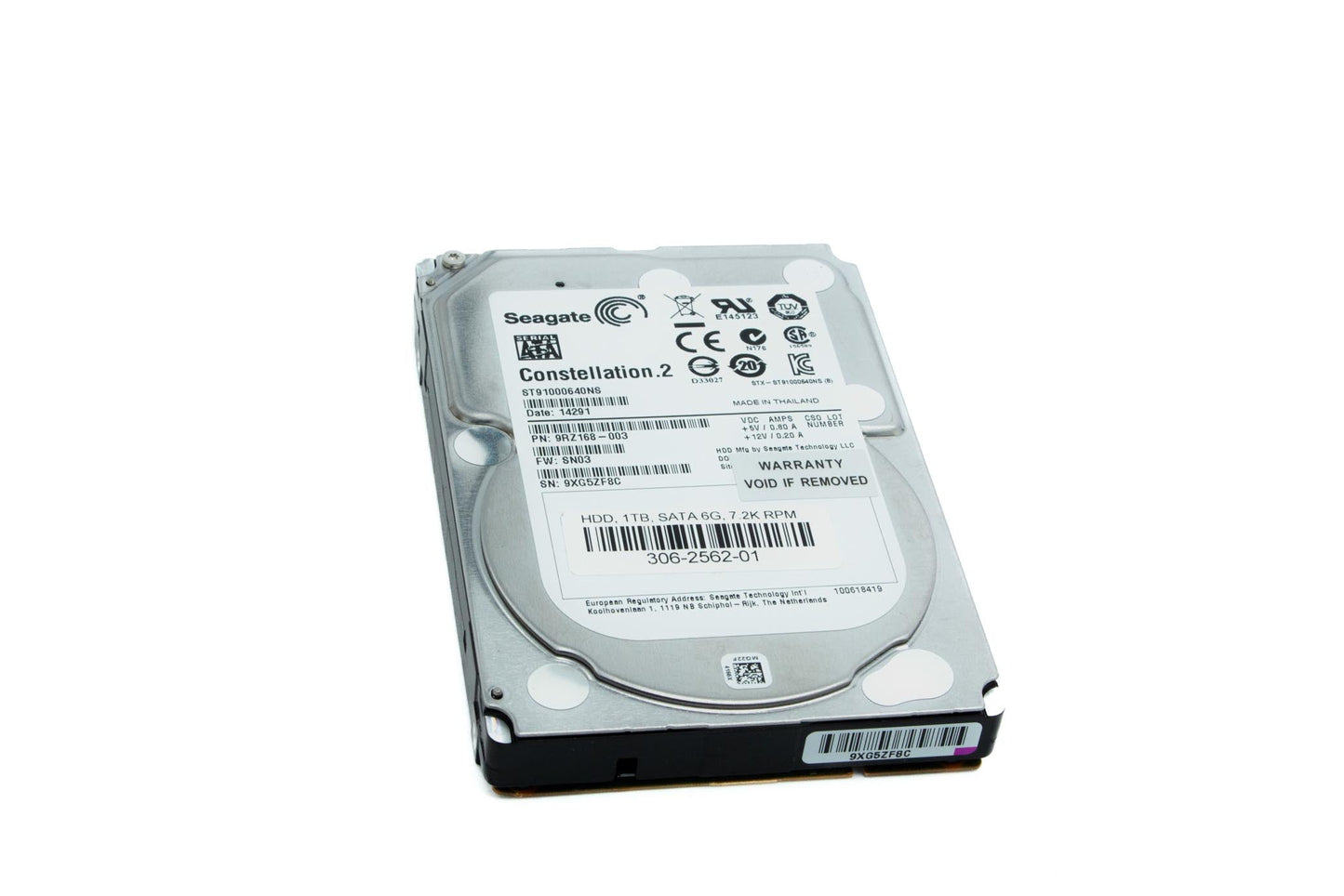 Seagate 1TB 7.2K 6Gb/s SATA 2.5" HDD Mfg # ST91000640NS