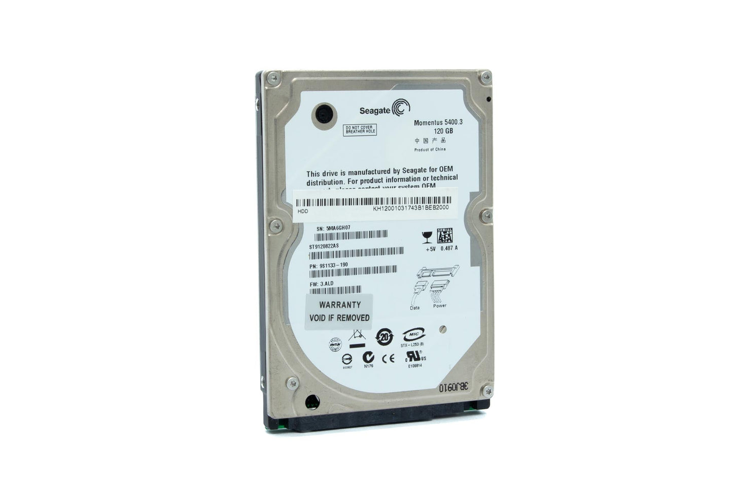 Seagate ST9120822A Momentus 5400.3 Ultra ATA/100 120 GB Bulk/OEM Hard Drive