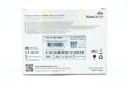 TEAMGROUP CX2 256GB 2.5-inch SATA III Internal Solid State Drive with Read/Write Speed Upto 530/490MB/s and Powerful Wear-Leveling Technology - T253X6256G0C101