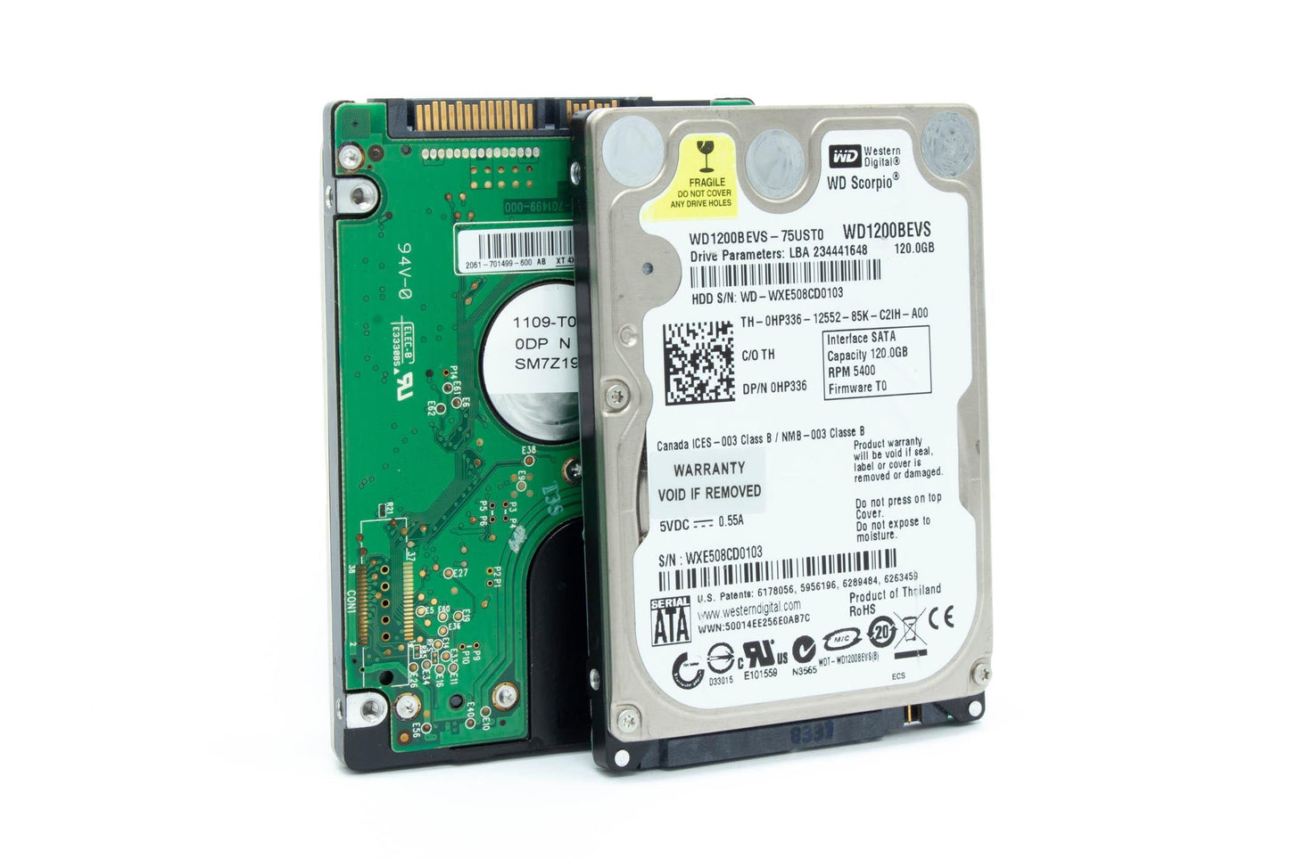 Western Digital 120 GB Scorpio Blue SATA 5400 RPM 8 MB Cache Bulk/OEM Notebook Hard Drive WD1200BEVS