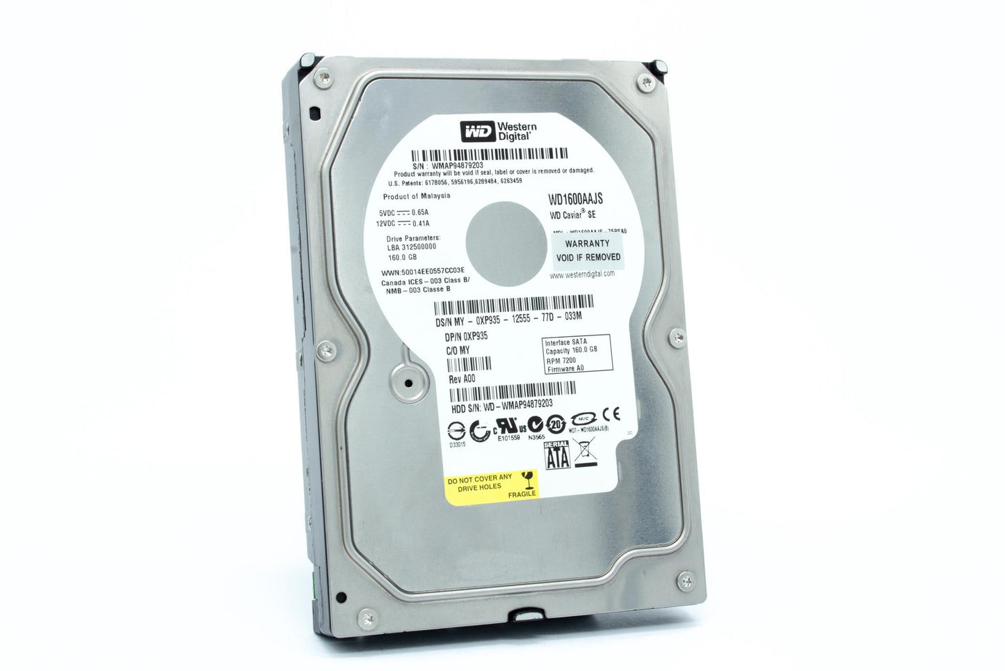 Western Digital 160 GB Caviar Blue SATA 7200 RPM 8 MB Cache Bulk/OEM Desktop Hard Drive WD1600AAJS