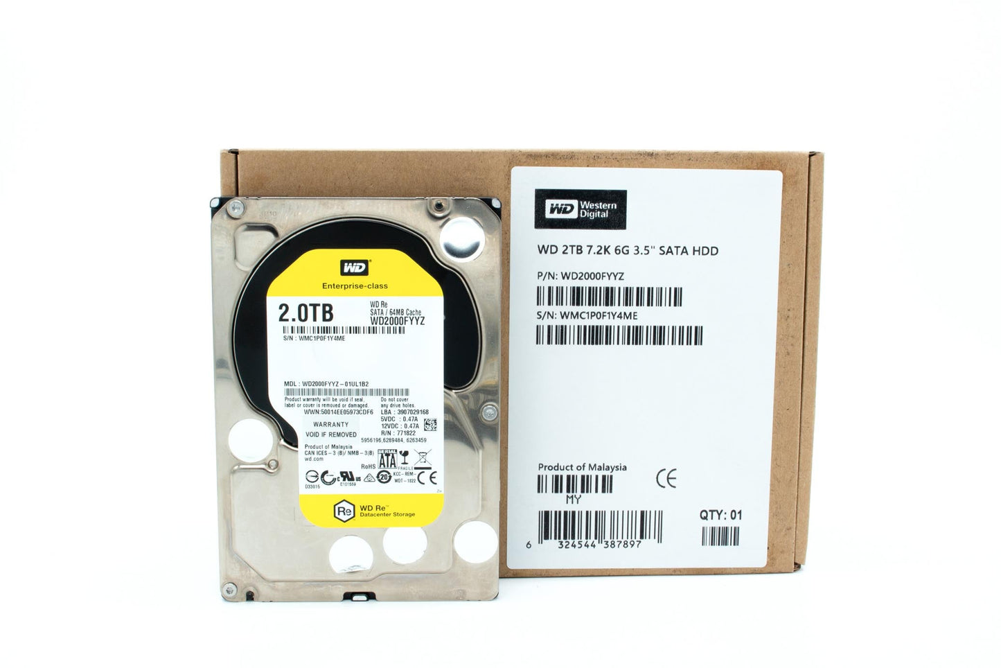 Western Digital RE WD2000FYYZ 2TB 7.2 K RPM 64MB Cache SATA 3.5" Enterprise HDD