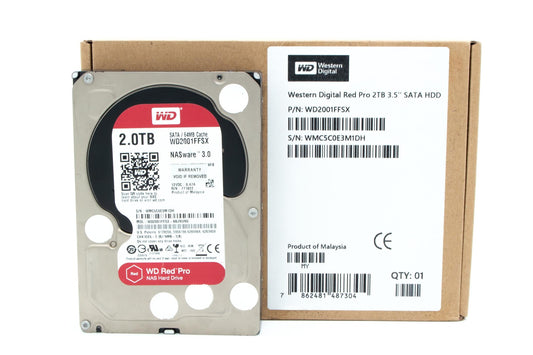 WD Red Pro 2TB NAS Hard Disk Drive - 7200 RPM SATA 6 Gb/s 64MB Cache 3.5 Inch - WD2001FFSX