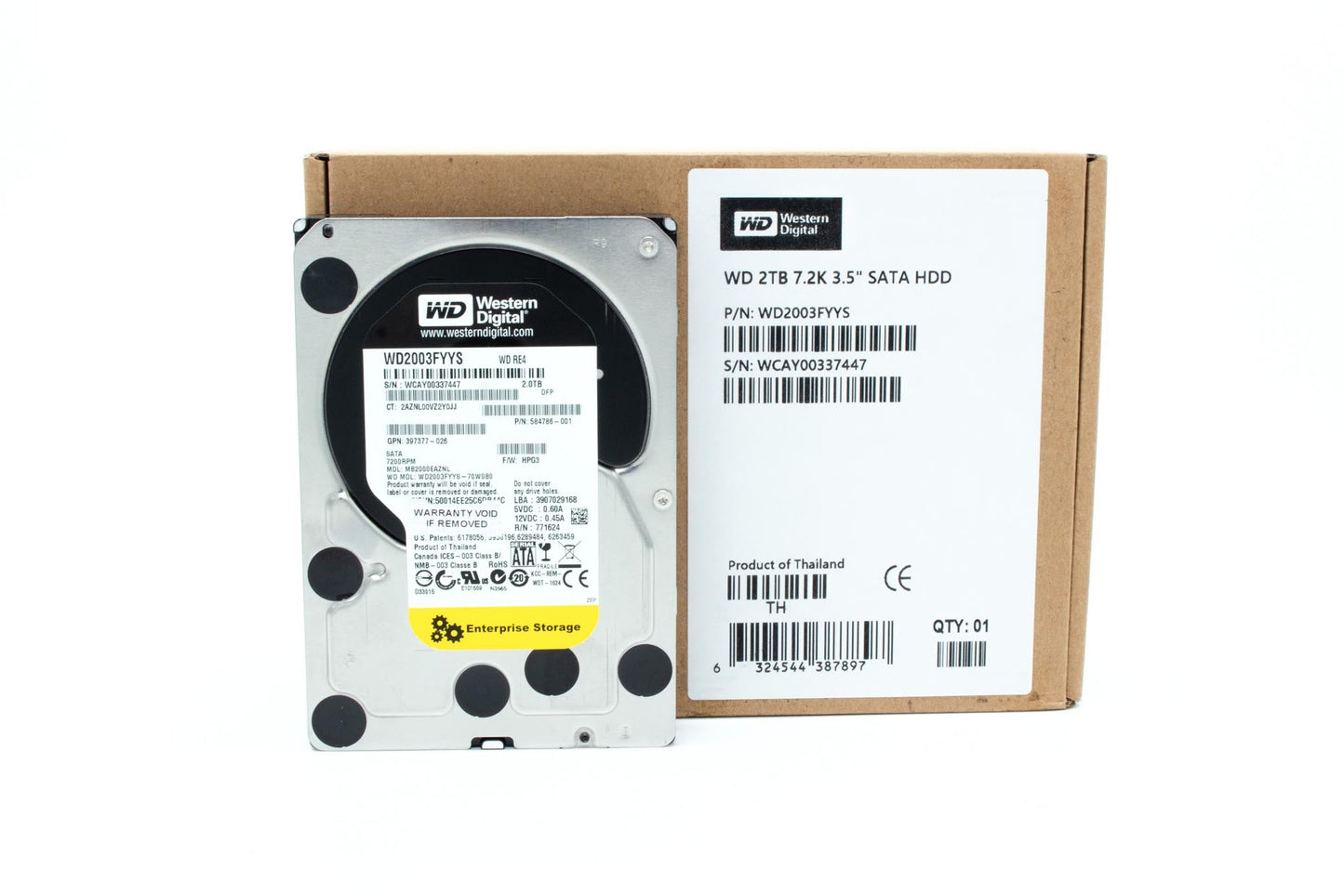 WD RE4 2 TB Enterprise Hard Drive: 3.5 Inch, 7200 RPM, SATA II, 64 MB Cache (WD2003FYYS) (Old Model)