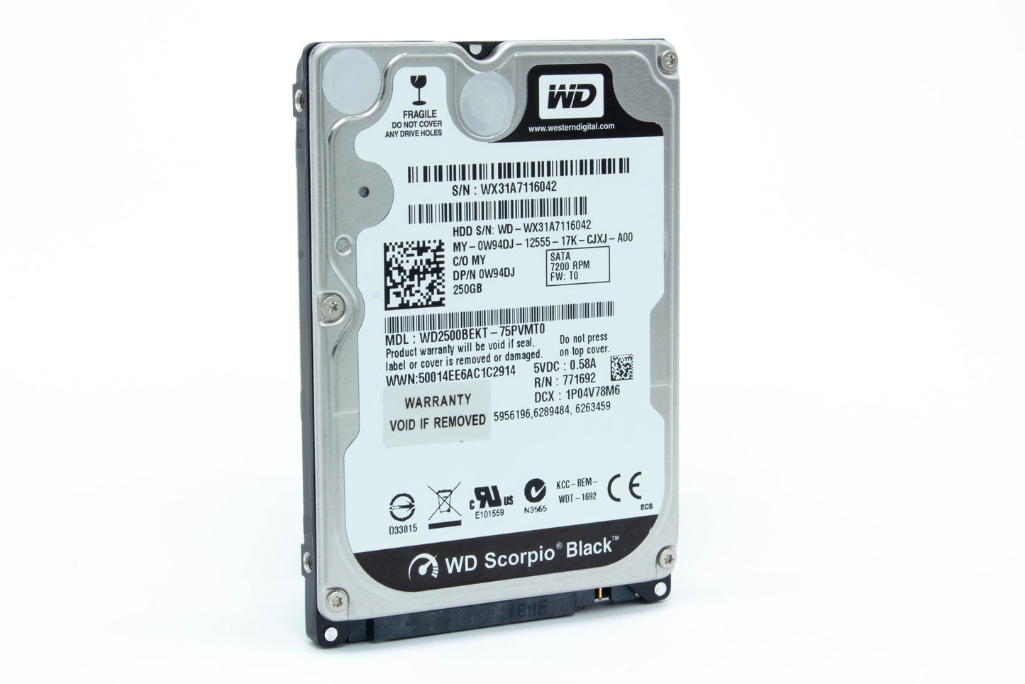 Western Digital WD Black (WD2500BEKT) 250GB 2.5" SATA HDD