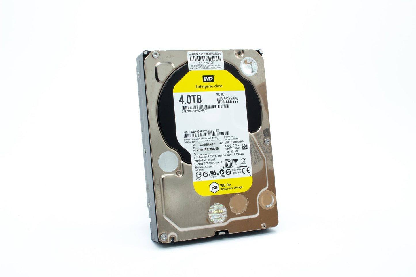 Western Digital RE WD4000FYYZ 4TB 7200 RPM 64MB Cache SATA 6. 0Gb/s 3. 5 Enterprise Internal Hard Drive - OEM w/3 Year Warranty