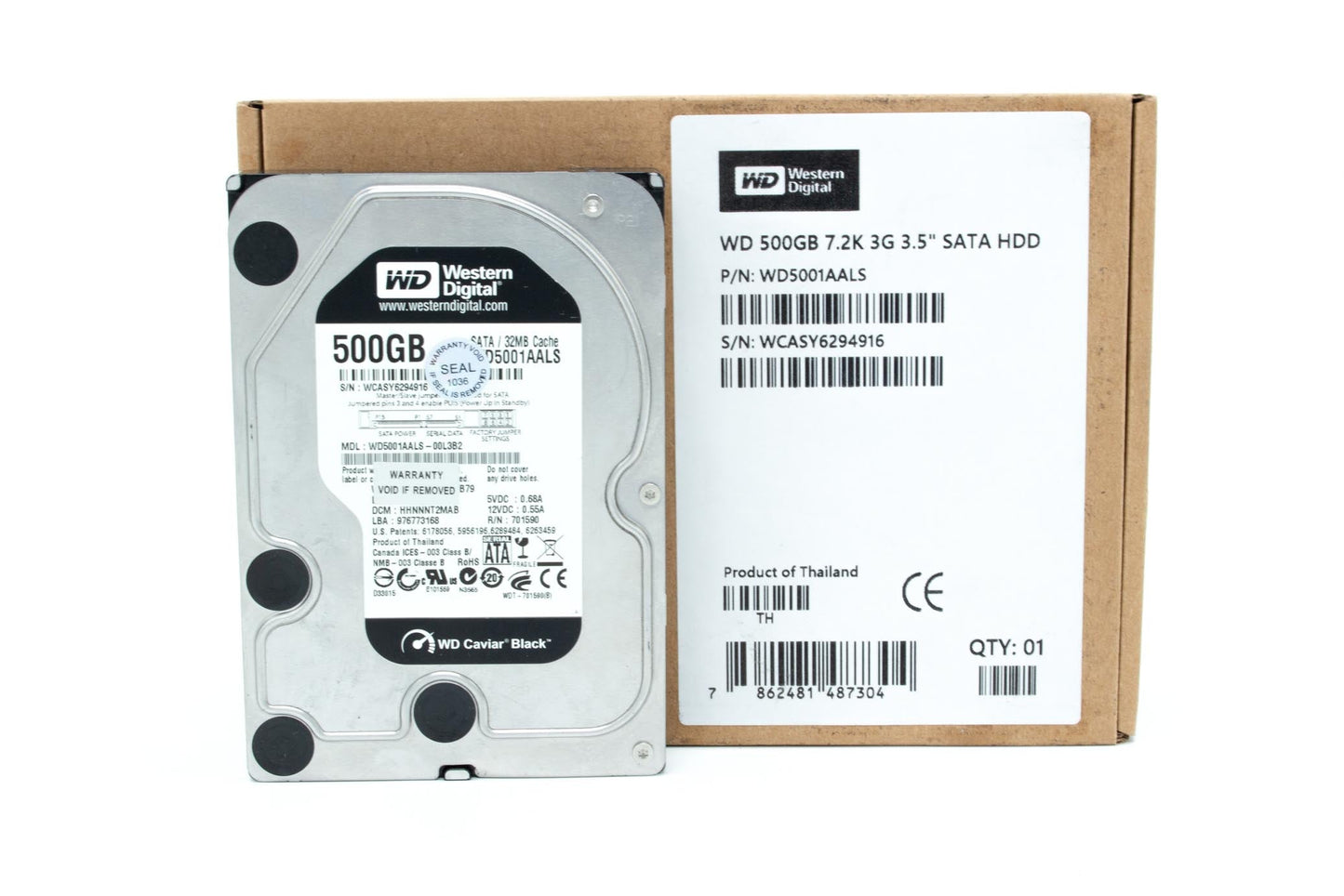 Western Digital 500 GB Caviar Black SATA 3 Gb/s 7200 RPM 32 MB Cache Bulk/OEM Desktop Hard Drive - WD5001AALS