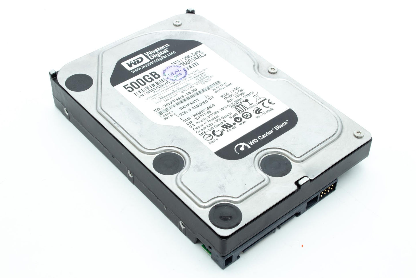 Western Digital 500 GB Caviar Black SATA 3 Gb/s 7200 RPM 32 MB Cache Bulk/OEM Desktop Hard Drive - WD5001AALS