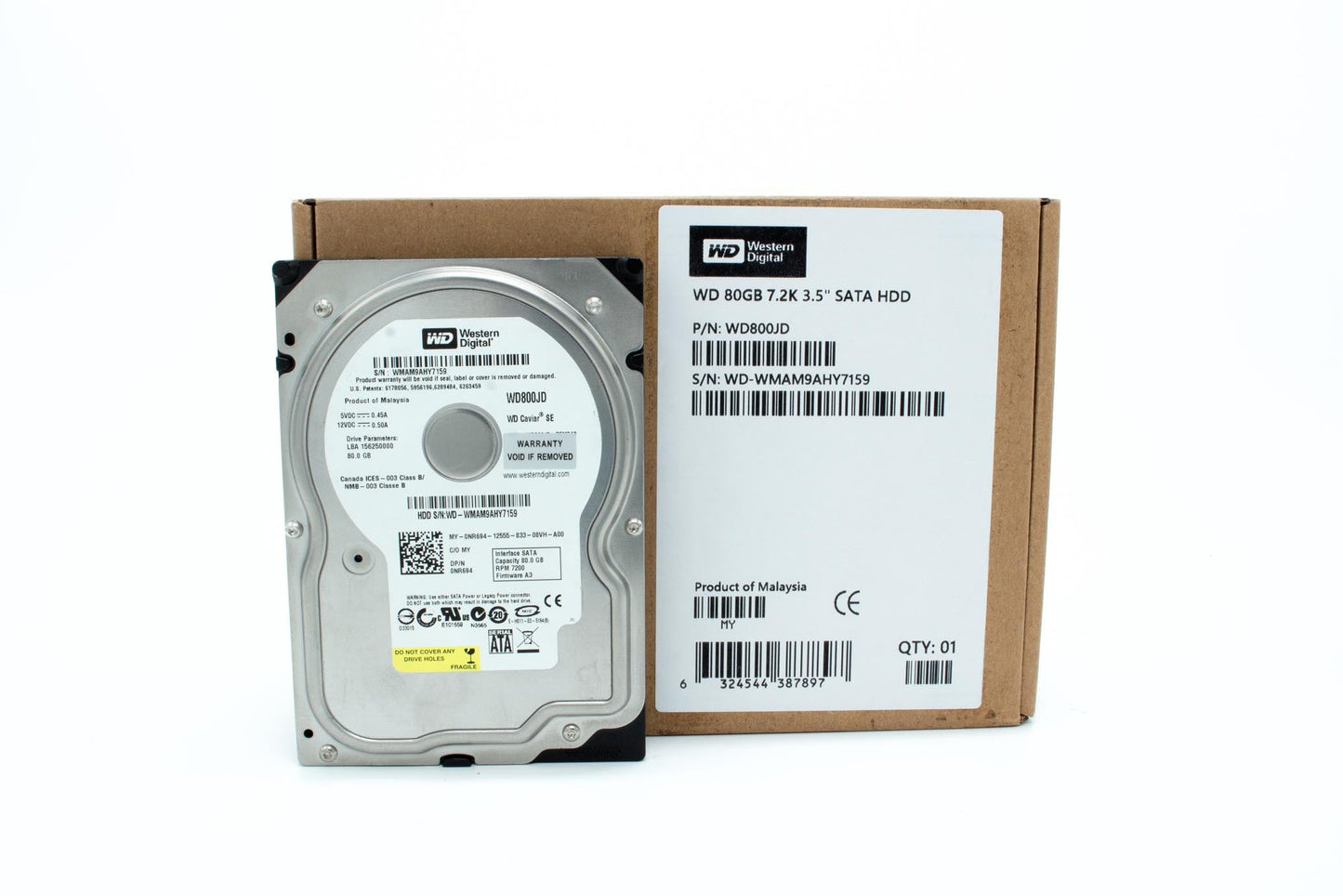 Western Digital WD800JD-75MSA3 80GB HDD, 3.5 7200RPM SATA (WD800JD75MSA3)