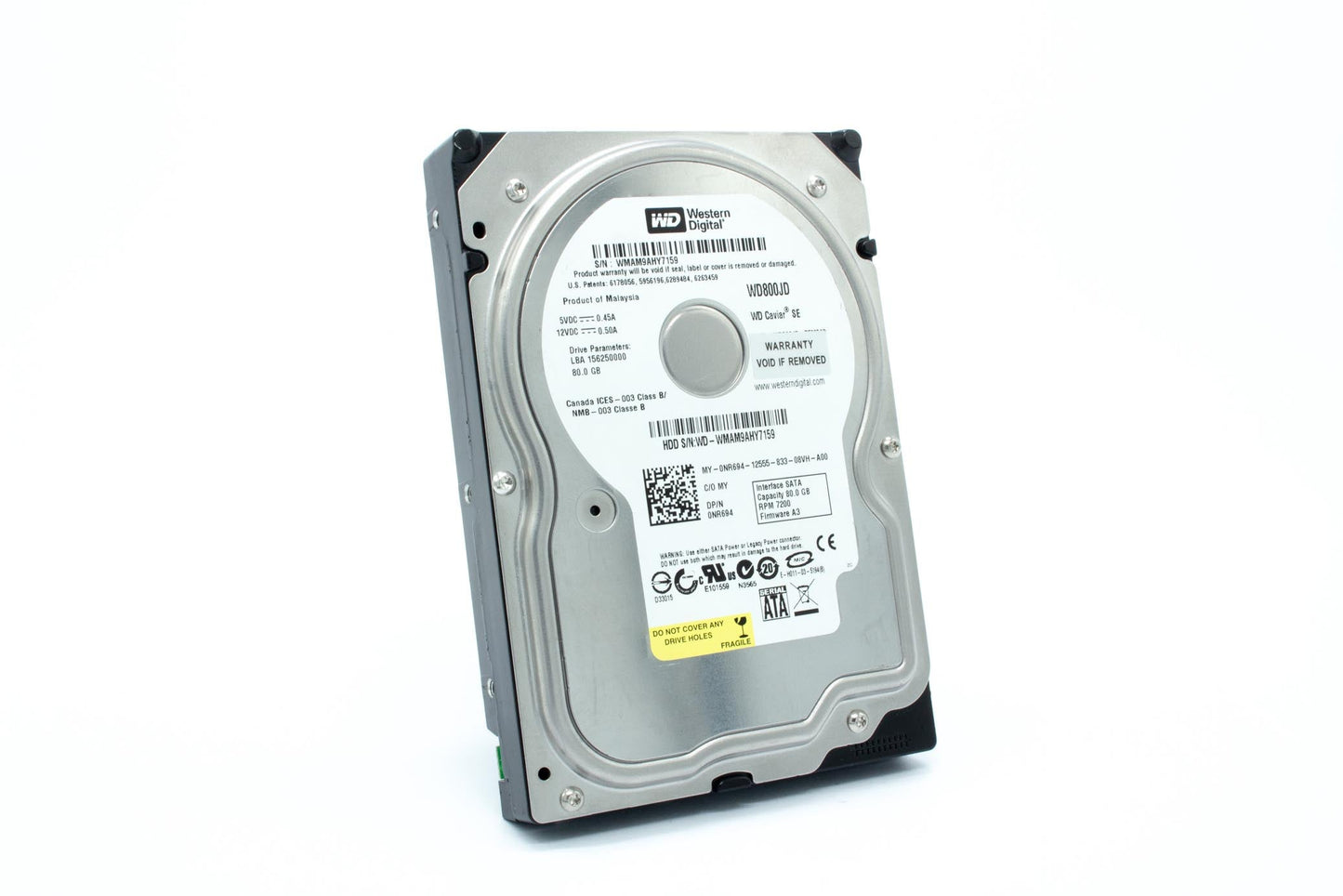 Western Digital WD800JD-75MSA3 80GB HDD, 3.5 7200RPM SATA (WD800JD75MSA3)