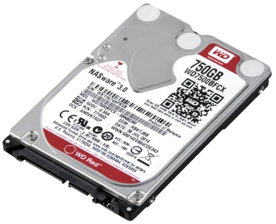 Western Digital Red 750GB 5400U/Min 16MB SATA III WD7500BFCX NASware 3.0 2.5''