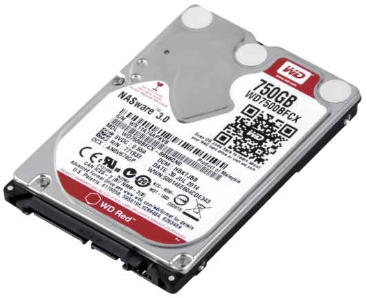 Western Digital Red 750GB 5400U/Min 16MB SATA III WD7500BFCX NASware 3.0 2.5''